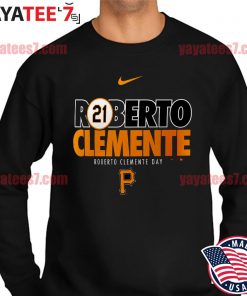 Pittsburgh Pirates 21 Roberto Clemente Nike Black Commemorative T-Shirt,  hoodie, sweater, long sleeve and tank top