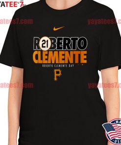 Pittsburgh Pirates 21 Roberto Clemente Nike Black Commemorative T