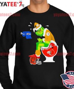 Pittsburgh Steelers Grinch Santa Toilet Christmas T-Shirt - TeeNavi