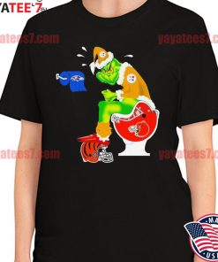 Pittsburgh Steelers Grinch Santa Toilet Christmas T-Shirt - TeeNavi