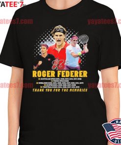 Roger Federer 6x australian open 6x tour finals thank you for the memories signatures shirt
