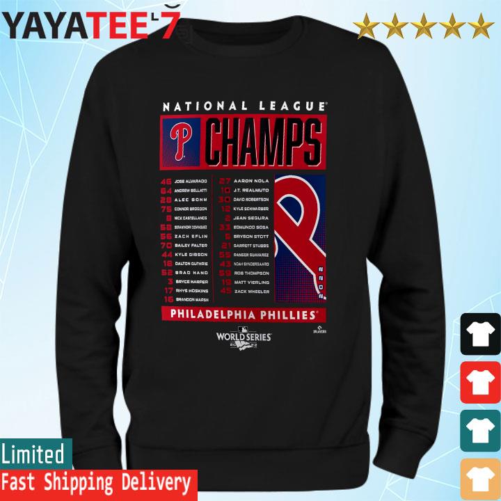 Philadelphia phillies 2022 national league champions roster shirt