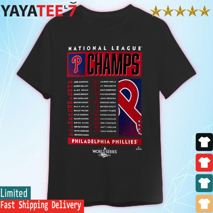 Philadelphia phillies 2022 national league champions roster shirt, hoodie,  sweater, long sleeve and tank top