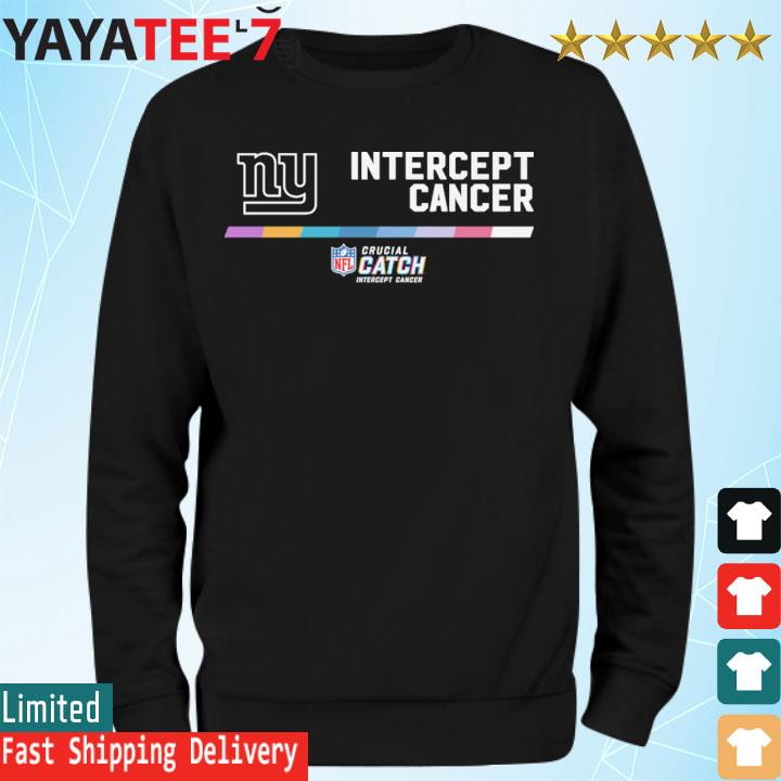 2022 new York Giants Intercept Cancer 2022 NFL Crucial Catch Performance  T-Shirt