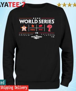 Men's Houston Astros vs. Philadelphia Phillies Fanatics Branded Black 2022  World Series Change Up Matchup T-Shirt