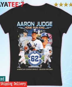 Aaron Judge home run king American league single season record signature  shirt, hoodie, sweater, long sleeve and tank top