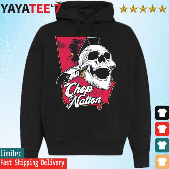 Atlanta Braves Skull Chop Nation 2022 shirt, hoodie, sweater, long