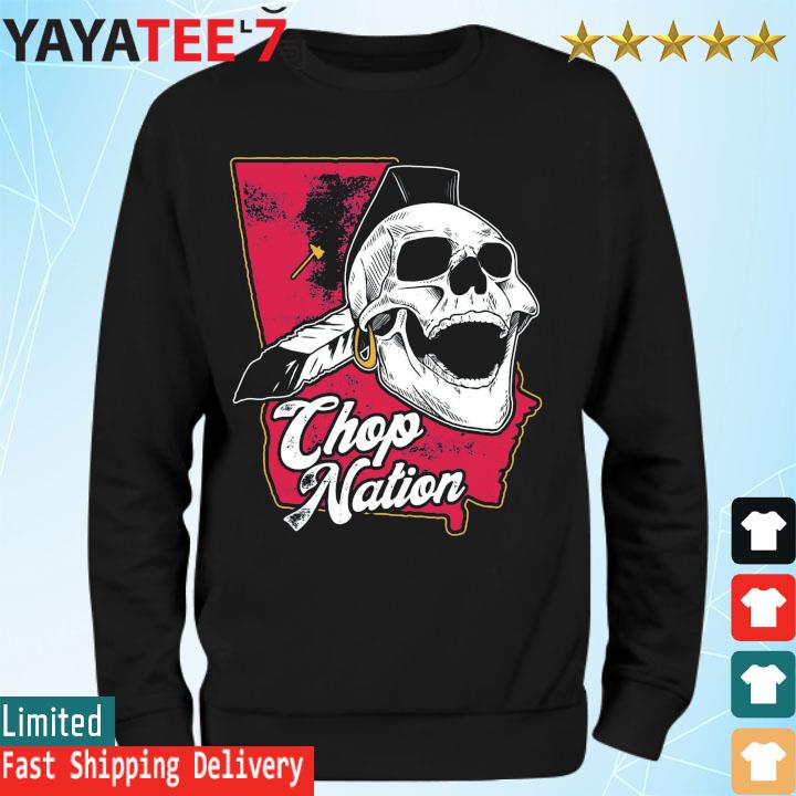 Atlanta Braves Skull Chop Nation Shirt - Bluecat