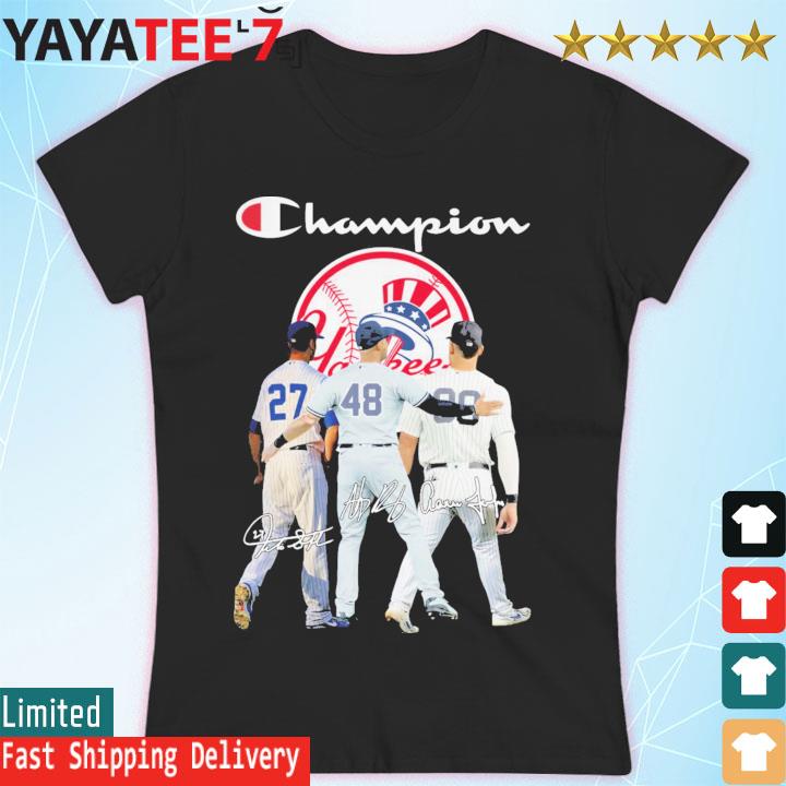 Champion New York Yankees Matty Alou Aaron Judge And Anthony Vincent Rizzo  signatures shirt, hoodie, sweater, long sleeve and tank top
