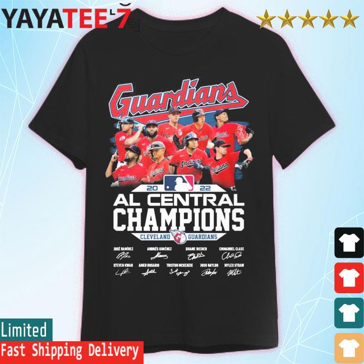 Cleveland Guardians 2022 AL Central Division Champions Signatures shirt,  hoodie, sweater, long sleeve and tank top