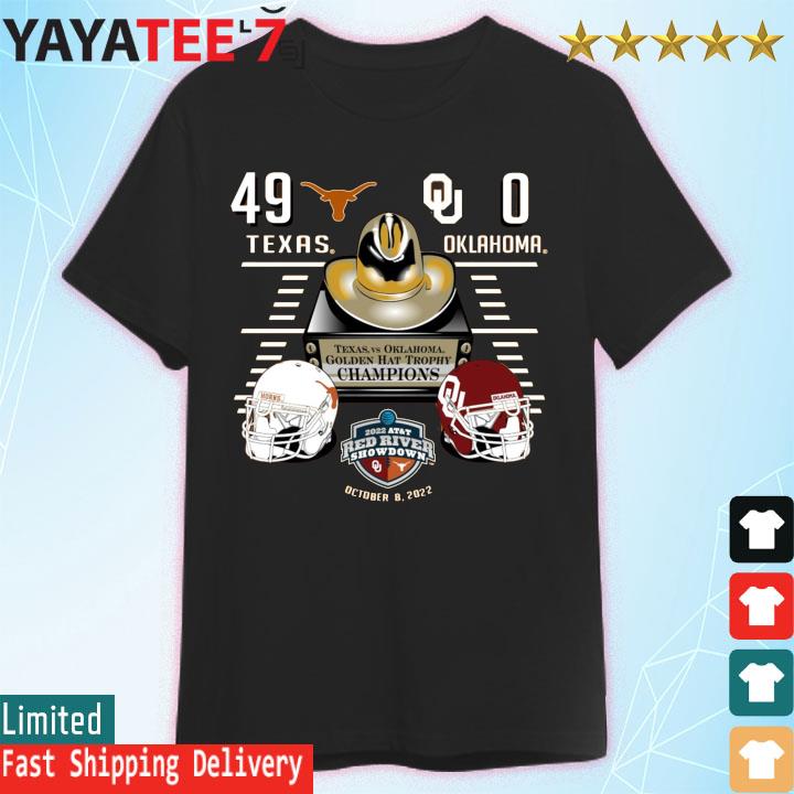 Official NFL Shop Texas Longhorns Vs. Oklahoma Sooners Champion 2022 Red  River Showdown shirt, hoodie, sweater, long sleeve and tank top