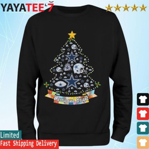 Dallas Cowboys logo helmet Tree Merry and Bright Christmas s Sweatshirt