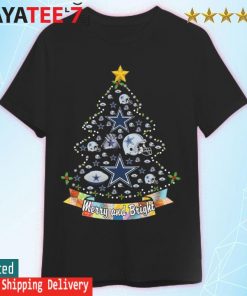 Dallas Cowboys logo helmet Tree Merry and Bright Christmas shirt