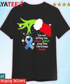 Grinch Hand holding Diabetes I'm not letting the cancer Grinch steal this Christmas amen shirt