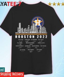 Houston 2022 Houston Astros baseball players name skyline signatures shirt,  hoodie, sweater, long sleeve and tank top