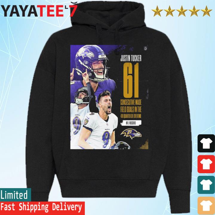 Justin Tucker longest field goal in history Baltimore Ravens shirt, hoodie,  sweater, long sleeve and tank top