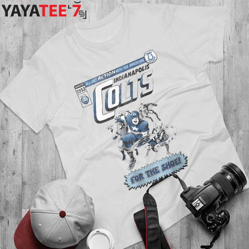 Indianapolis Colts Junk Food White Marvel For the Shoe T-Shirt