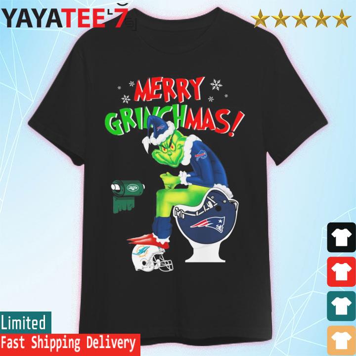 Merry Grinchmas The Grinch Buffalo Bills New England Patriots New York Jets  toilet paper Christmas shirt, hoodie, sweater, long sleeve and tank top