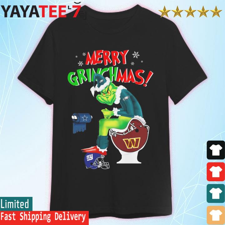 Philadelphia Eagles Santa Grinch toilet Dallas Cowboys shirt