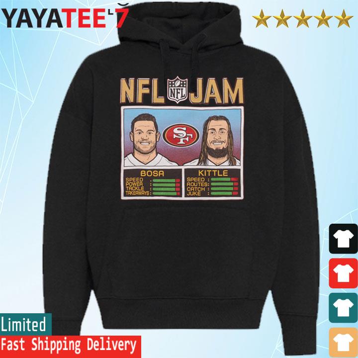 NFL Jam 49ers Bosa And Kittle retro shirt, hoodie, sweater, long sleeve and  tank top