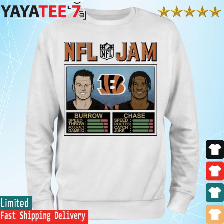 NFL Jam Bengals Burrow And Chase  Retro Cincinnati Bengals T-Shirt – HOMAGE