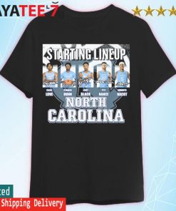 North Carolina mens' basketball Starting Lineup signatures shirt