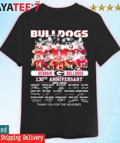 Official Georgia Bulldogs 130th anniversary 1892-2022 thank you for the memories signatures shirt