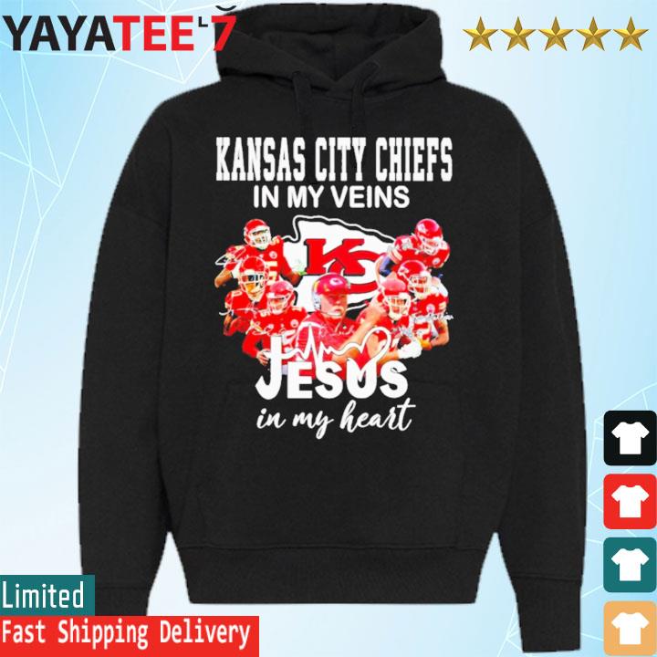 Chiefs in my veins jesus in my heart Kansas City Chiefs tshirt