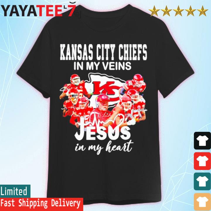 Chiefs in my veins jesus in my heart Kansas City Chiefs tshirt