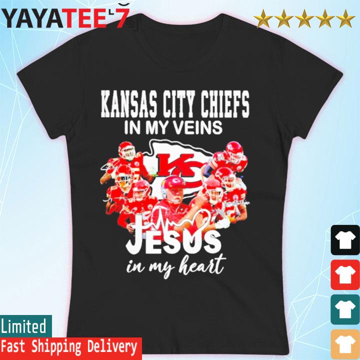 Chiefs in my veins jesus in my heart Kansas City Chiefs tshirt