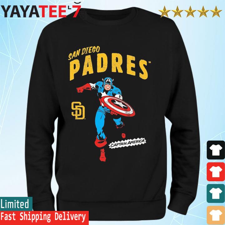 San Diego Padres Youth Team Captain America Marvel T-Shirt, hoodie,  sweater, long sleeve and tank top