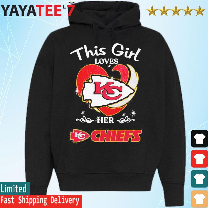 Kansas City Chiefs girl diamond heart shirt, hoodie, sweater and v-neck t- shirt