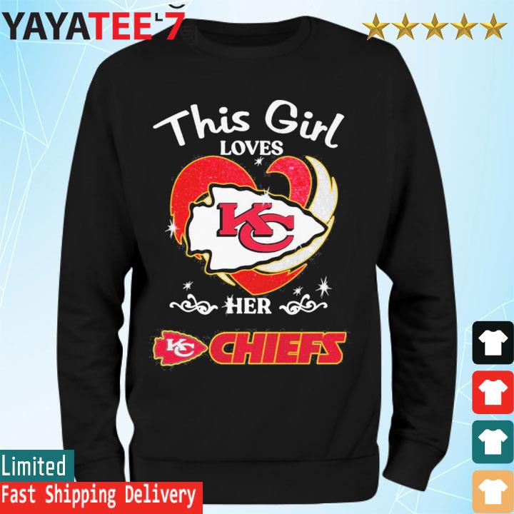 Kansas City Chiefs girl diamond heart shirt, hoodie, sweater and v-neck t- shirt