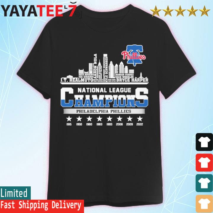 Philadelphia Phillies city skyline 1915 2022 National League Champions shirt,  hoodie, sweater, long sleeve and tank top