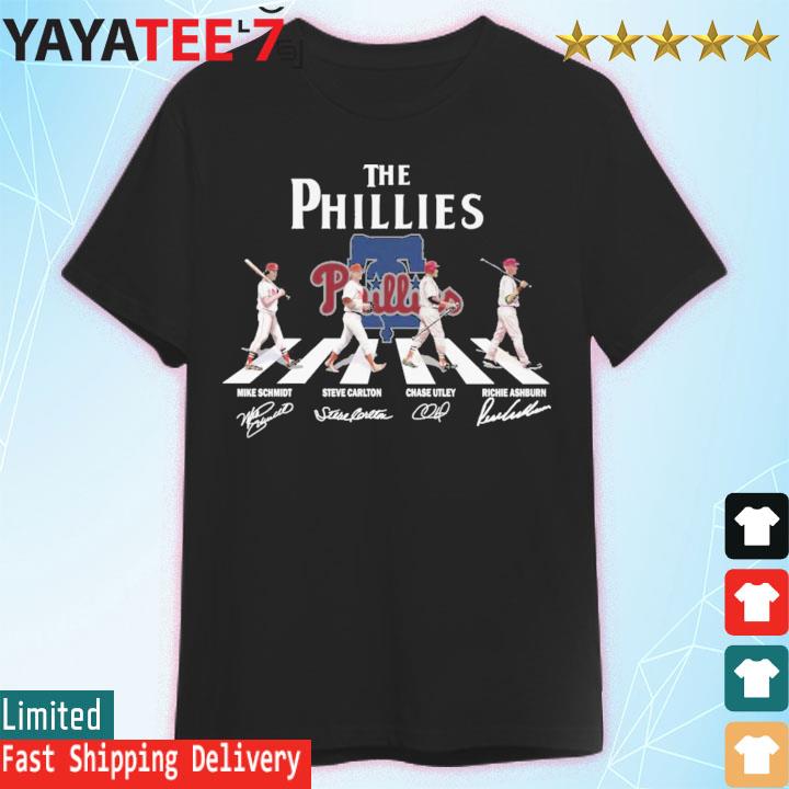 Philadelphia Phillies Mike Schmidt, Steve Carlton and Chase Utley and Richie  Ashburn Abbey road signatures shirt, hoodie, sweater, long sleeve and tank  top