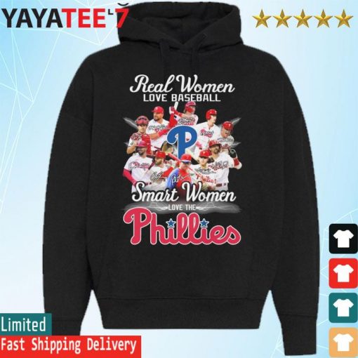 Philadelphia Phillies team real Women love baseball smart Women love the Phillies signatures s Hoodie