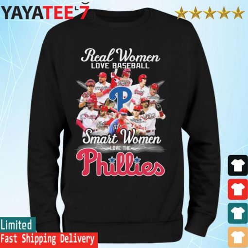 Philadelphia Phillies team real Women love baseball smart Women love the Phillies signatures s Sweatshirt