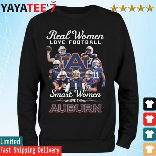 Real Women love football smart Women love the Auburn Tigers signatures s Sweatshirt