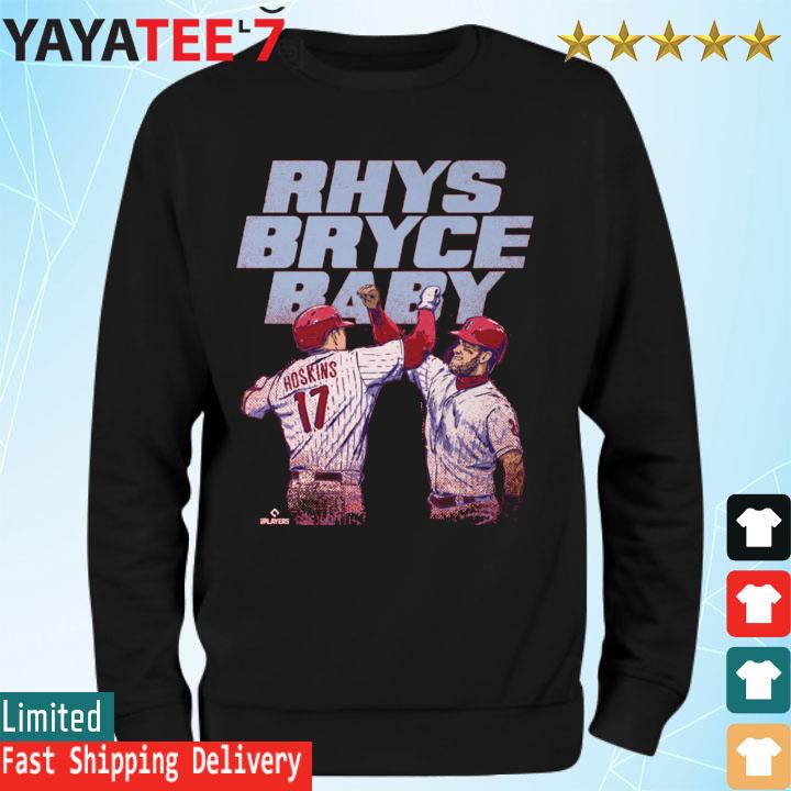 Rhys Hoskins Philadelphia Phillies Men's Red Backer Long Sleeve T-Shirt 