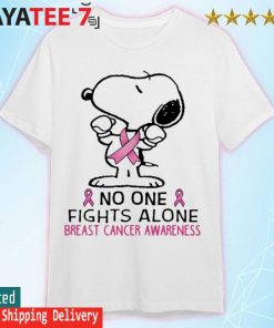 Snoopy No One Fights Alone Breast Cancer Awareness 2022 shirt