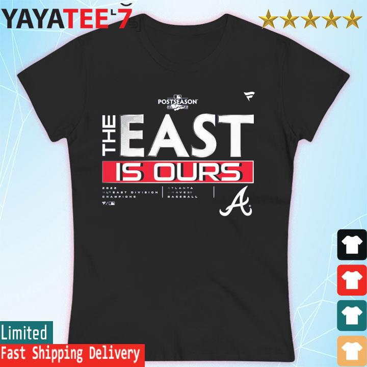THE EAST IS OURS! NL East Division Champions Locker Room t-shirts and caps  are available at the Braves Clubhouse Store at Truist Park!