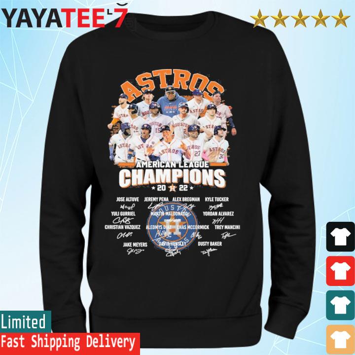 Houston Astros American league champions 2022 signatures shirt, hoodie,  sweater, long sleeve and tank top