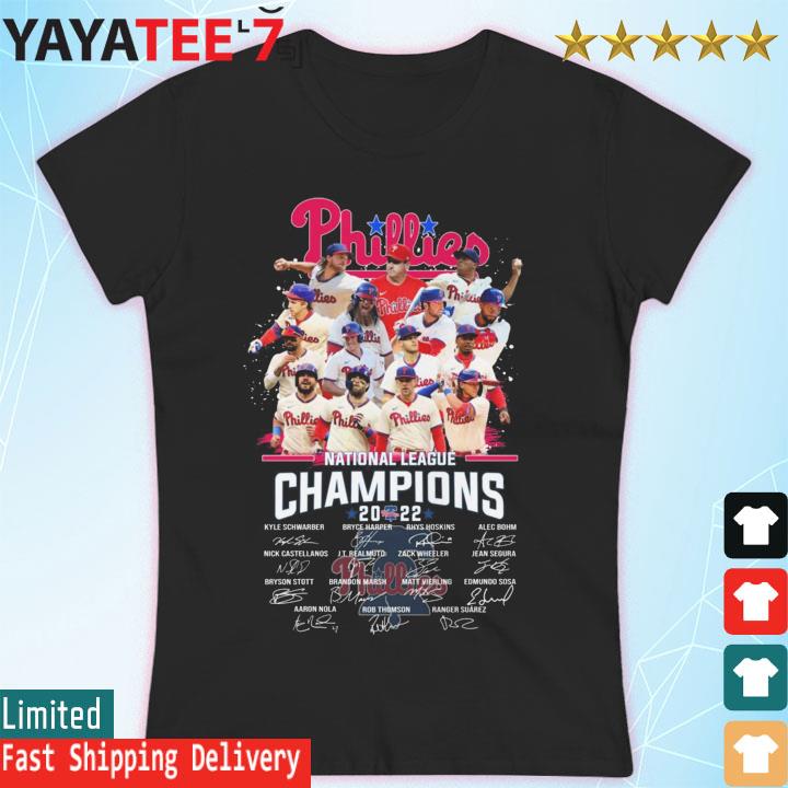 The Philadelphia Phillies team football 2022 National League Champions  signatures shirt, hoodie, sweater, long sleeve and tank top