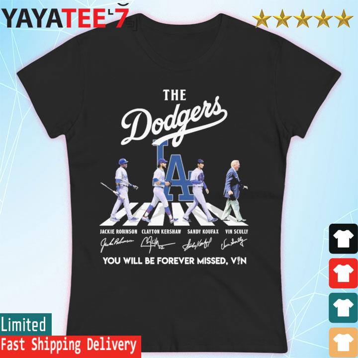 The Dodgers You Will Be Forever Missed Vin Scully Abbey Road Signatures  shirt, hoodie, sweater, long sleeve and tank top