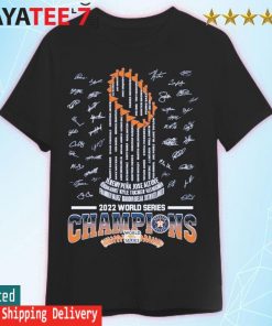 2022 World Series champions Houston Astros Player name trophy signatures shirt