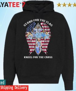 Awesome north Carolina Tar Heels stand for the flag kneel for the cross American flag s Hoodie