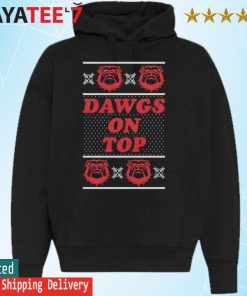 Georgia Bulldog Dawgs On Top ugly Christmas Sweater Hoodie