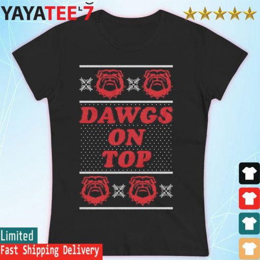Georgia Bulldog Dawgs On Top ugly Christmas Sweater Women's T-shirt