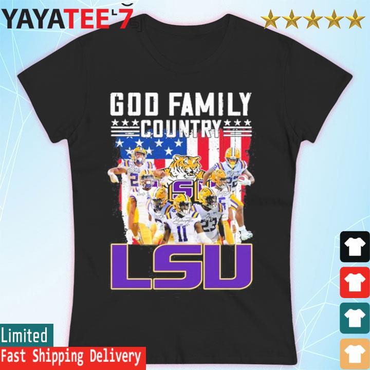 Official god First Family Second Then LSU Tigers Baseball Shirt