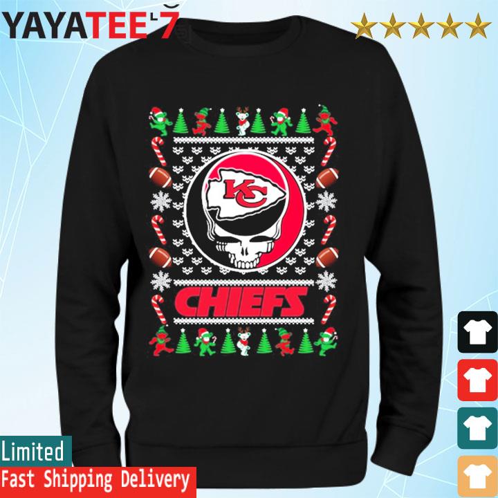 Grateful Dead Bears Kansas City Chiefs ugly Christmas shirt